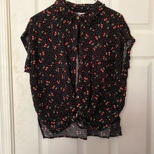 Cherry tied crop top